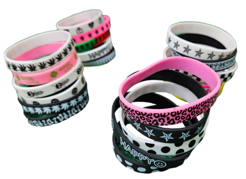 5 pulseras unisex para adultos moda bandas de goma de silicona diseños mixtos manchados - Imagen 2 de 9