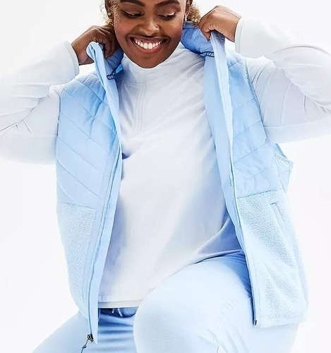 TEK GEAR SHERPA MIXED-MEDIA ZIP FRONT VEST WOMEN'S PLUS SIZE 3X **NEW IN PKG!** - Picture 5 of 8