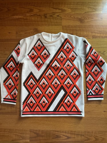 Klassisches 60er Jahre Jane Colby Mod Top Hippie psychedelisch geometrisch (Größe M) - Bild 3 von 7