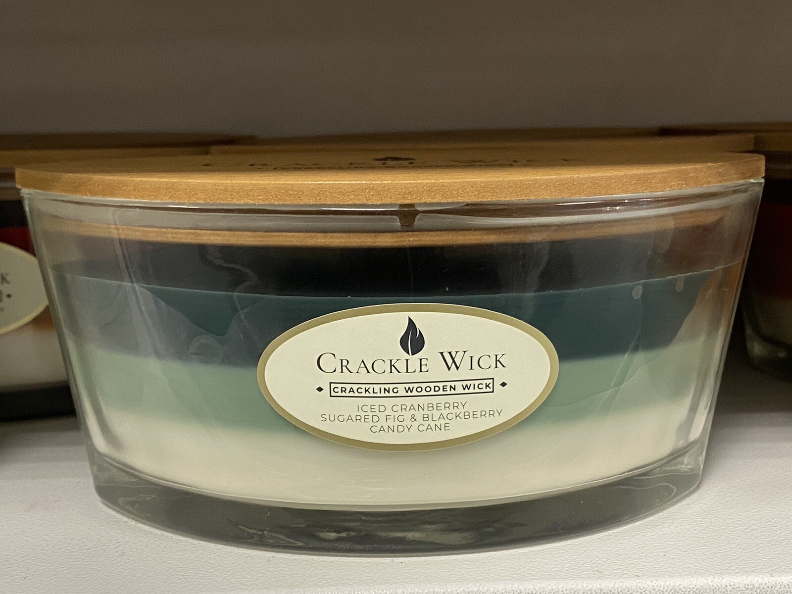 2 X Crackle Wick Scented Candle In Glass Jar 485g Triple Scent