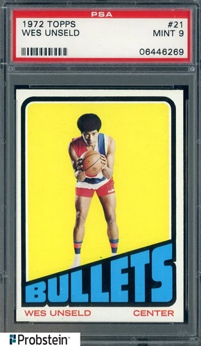 1972 Topps Basketball #21 Wes Unseld Bullets HOF PSA 9 MINT