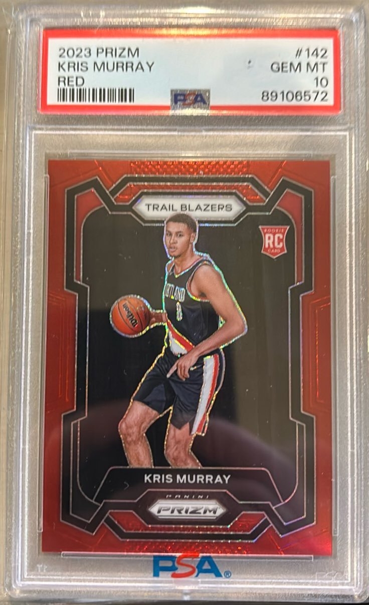 2023 Panini Prizm #142 Kris Murray Red Seismic Prizms 295/299