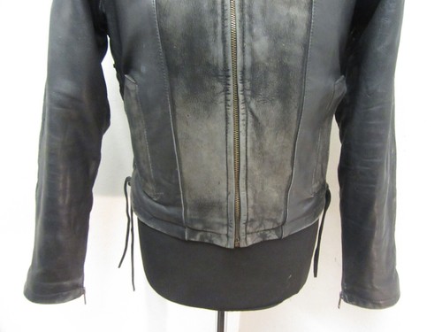 VINTAGE 70'S LEATHER EXCLUSIVE MOTORCYCLE JACKET SIZE UKS, LACES AND PATINA - 第 5/17 張圖片