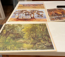 Four 4 Plastic Coated COUNTRY, FARM Nature Placemats 13.5" X 10.5"