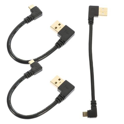 3pcs Usb To Micro Usb Cable Usb Micro B Cable Micro USB 90 Degree Cable - 第 3/12 張圖片