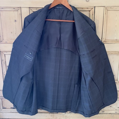 $1995 Retail Canali Brown/ Blue Windowpane Mens Size 46 Reg - Picture 8 of 10