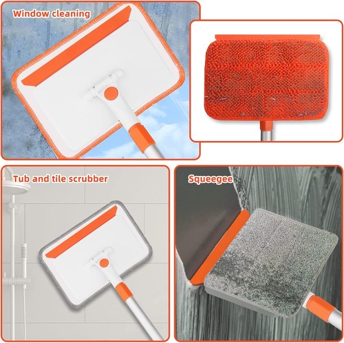 Wall & Baseboard Cleaner Mop Tool with-49-Long Handle for Cleaning Window Floo - Foto 6 di 6
