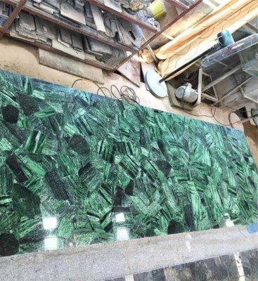 22''x36'' Agate Coffee Center Sofa Couch Table, Green Agate Dining Table Top Slab