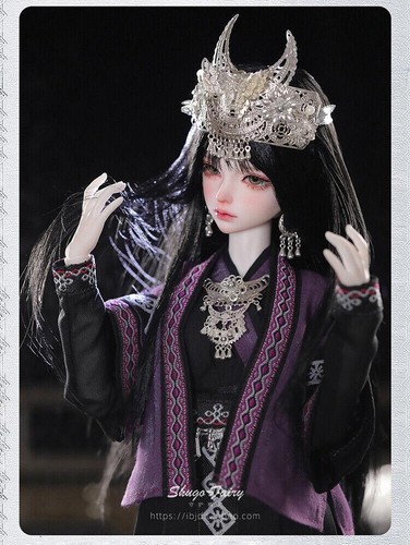 Resin 1/4 BJD Doll Miao Girl Ball Jointed Body Woman Eyes Face Makeup Wig Gifts - Picture 7 of 20