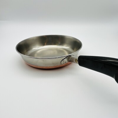 Vintage Revere Ware 1801 Copper Bottom 7  Skillet Fry Pan No Lid Clinton ILL USA