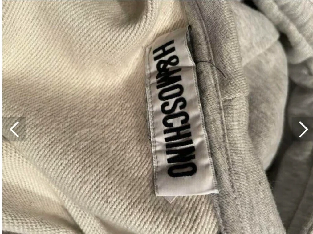 Pullover con cappuccio Moschino H&M unisex grande logo taglia S