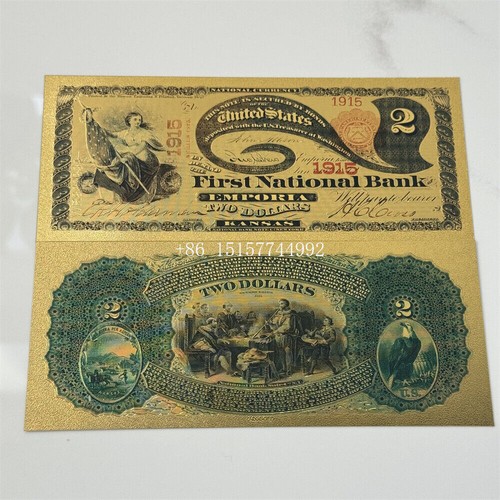 Premium Grade 8pcs 1 2 5 10 20 50 100 US Dollar USA Gold Banknote Collection Set - Picture 4 of 10