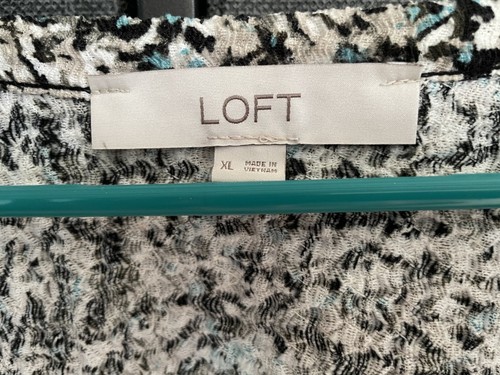LOFT Women's XL Crinkle Texture Pullover Blouse Long Sleeve Shirt - Picture 4 of 10