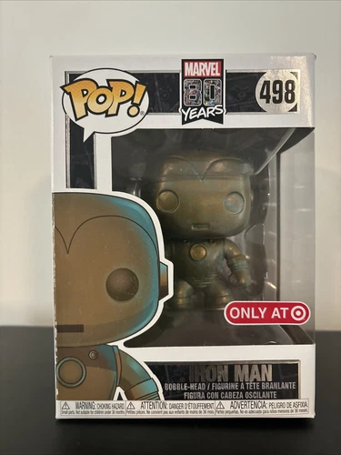 Funko Pop! Vinilo: Marvel - Iron Man (pátina) - Algunos daños en la caja