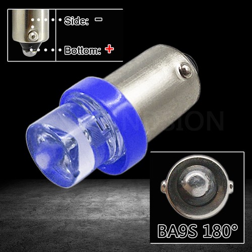 10pcs BA9S T4W 1895 Bayonet Blue Flat Car Dash Parkerg Bulb DC 12V Side Light - Picture 2 of 8