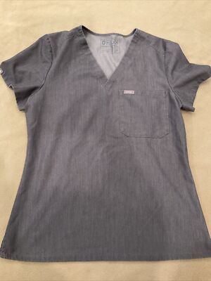 Figs scrub top small womens grey threads for threads | eBay