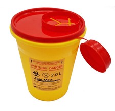 50 Abwurfbehälter 2 Ltr. Kanülenbox Entsorgungsbox Box f. Einmalspritzen Nadeln