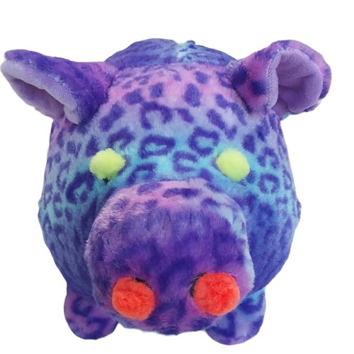 Fab NY Plush Piggy Bank Purple Leopard Print Large Stuffed Animal - Picture 3 of 17