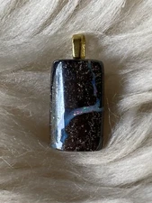 9.87 CT Natural Australian Boulder Opal Rectangal Blue Green & Red River Pendant