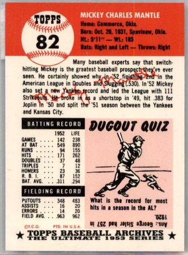 Mickey Mantle New York Yankees Salón de la fama 536 jonrones 1956-2010 64 disponibles - Imagen 29 de 145