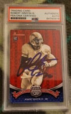 Robert Griffin III signed 2012 Bowman Football Rookie Card RC IP auto PSA Baylor