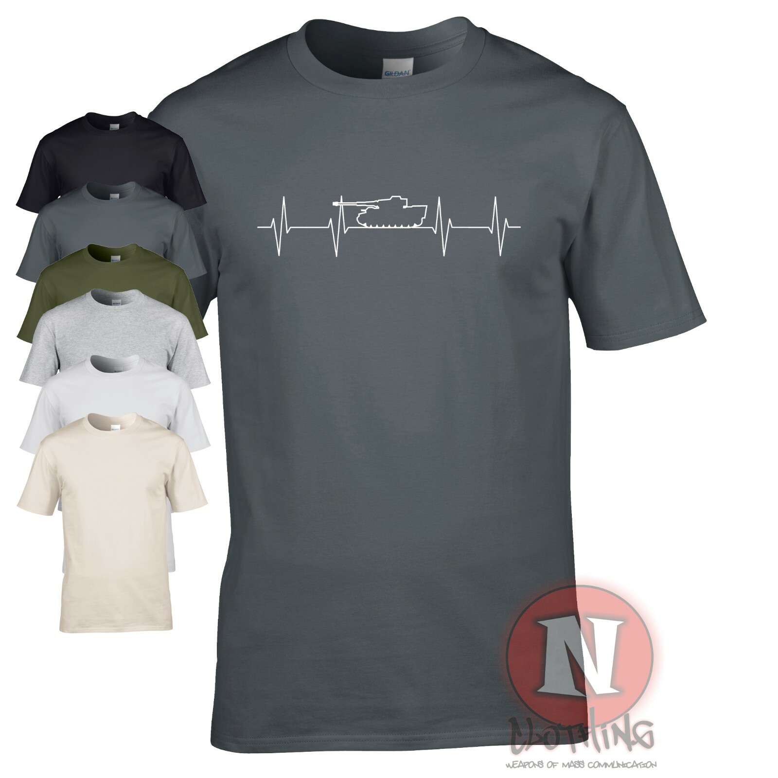 Naughtees Camiseta Algodón Cuello Redondo Tiger Tank Panzer 6