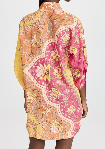 NWT - Agua Bendita 'Chrissy Lula' Button-Front Swimsuit Cover-Up, Multi - Small - Picture 4 of 5