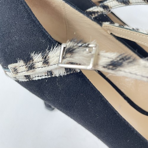 Ron white black Suede kitten heel Zebra Adjustable Stripe 39 9 - Picture 3 of 9