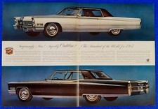1967 Classic Cadillac Coupe De Ville Fleetwood Brougham 2 Page Gm Print Ad