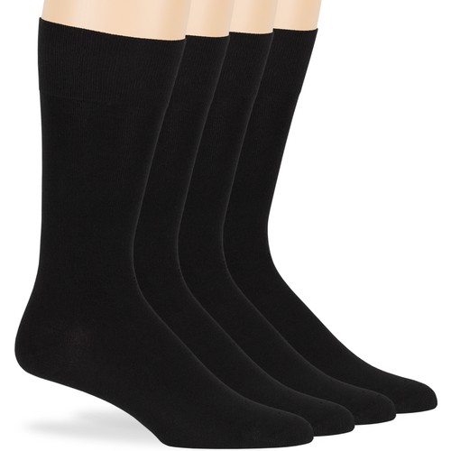 Men Bamboo 4 Pack Dress Comfortable Hypoallergenic Crew Socks XLarge 13-15 Black - Picture 8 of 9