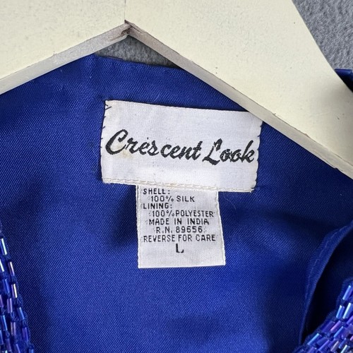 Halbmond Look Jacke groß blau Perlen Pailletten Pailletten 100% Seide Indien NEU Neu mit Etikett - Bild 9 von 13
