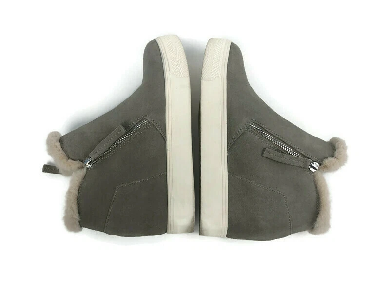Dolce Vita Watson Wedge High-Top Sneaker Faux Fur Suede Women's Size 8 Gray - Image 3 of 4