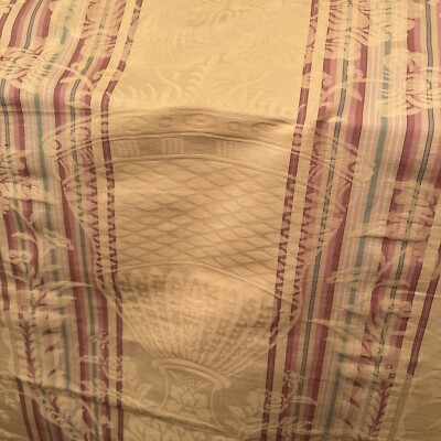 Brunschwig et Fils Damask Silk Stripe Dec $ 1150 Fabric 12.5 Yards , Yellow Gold
