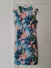 Miss Selfridge ,woman's beautiful tropical print, summer pencil dress size UK 8.
