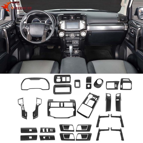 31x Carbon Fiber Center Front Full Interior Covers Trim Set for 4Runner 2010-19 - Picture 2 of 24
