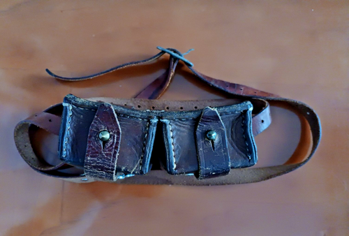 Munitionstasche Trachtentasche Leder Handgenäht, Messing Motiv k.u.k. - Vintage - Bild 7 von 10