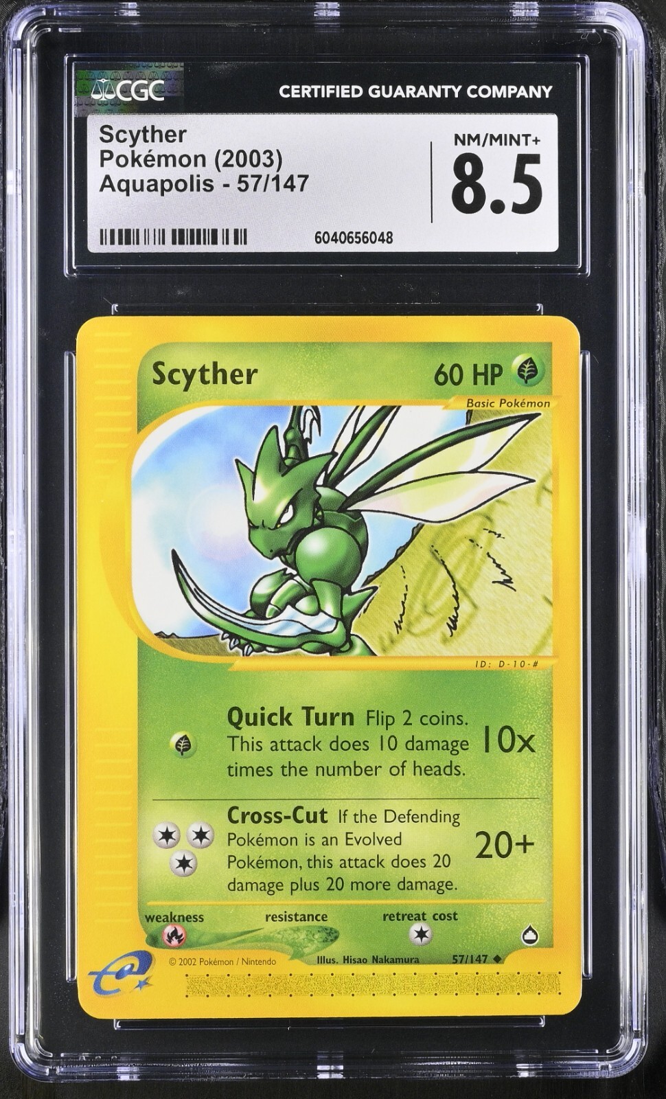 CGC 8.5 Scyther 57/147 Aquapolis 2003 Pokemon Card