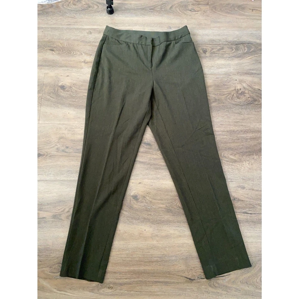 Chic Pantalón Verde Oliva Pierna Ancha - Pantalones Elegantes y Cómodos 10P Foto 2 de 4