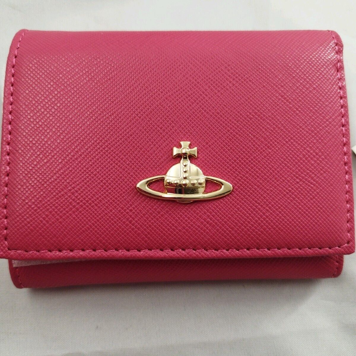 Vivienne Westwood Tri fold Wallet Light Peach Pink leather Vivienne Westwood Tri fold Wallet Light Peach Pink leather