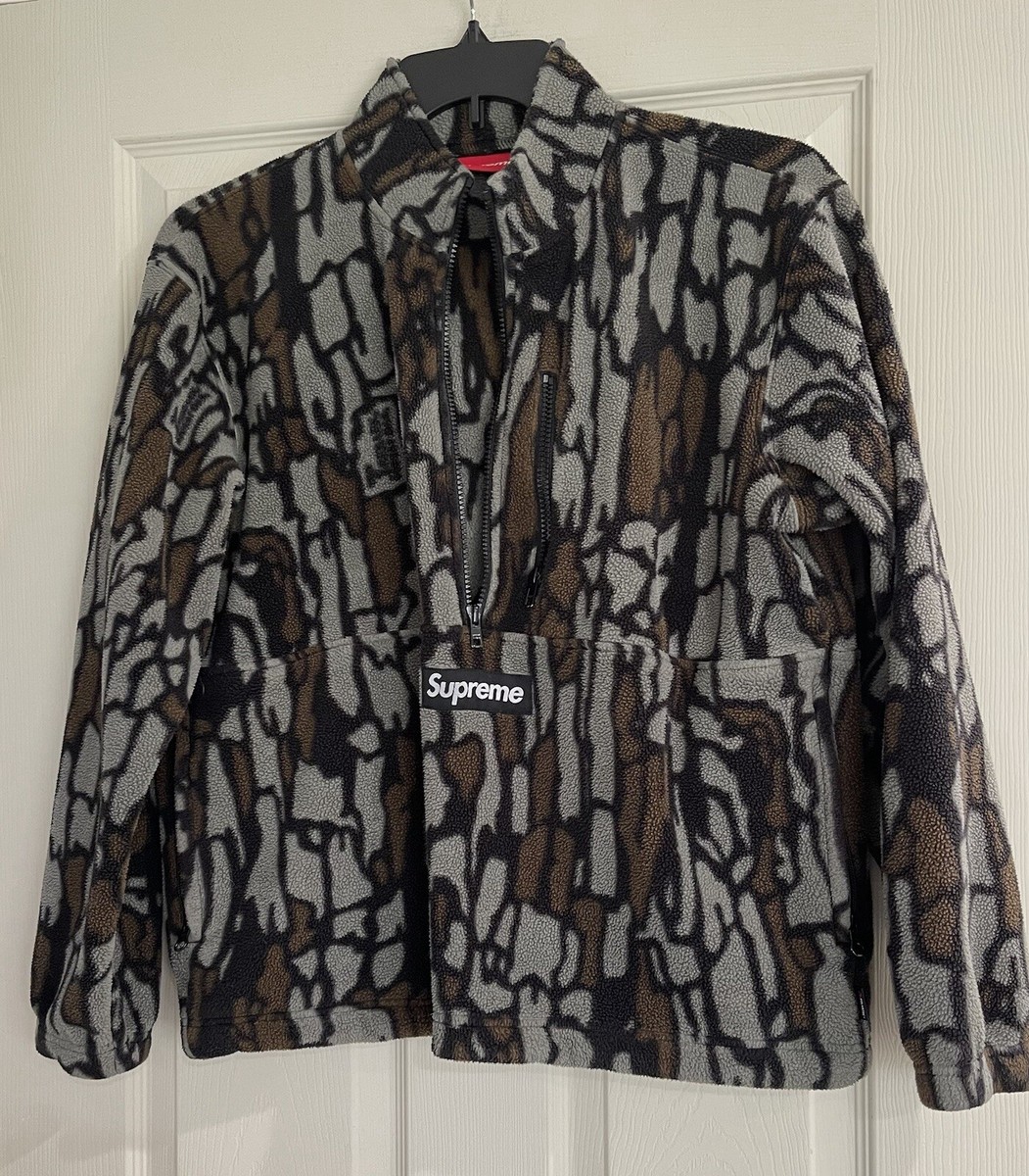 Supreme Polartec Half Zip Pullover Olive Treebark Camo Size Supreme Polartec Half Zip Pullover Olive Treebark Camo Size