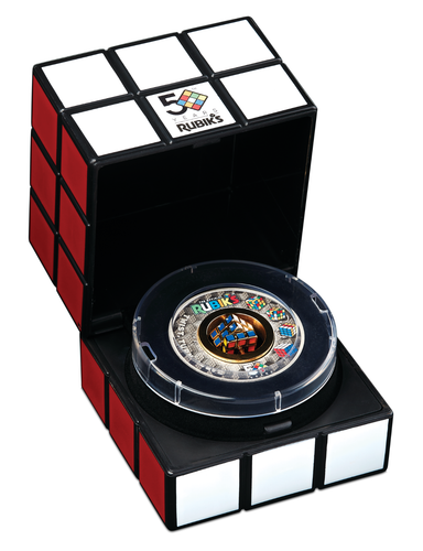 Rubik's Cube 2024 50th Anniversary 2oz .9999 Silver Antiqued Colored $2 Coin - Picture 4 of 8