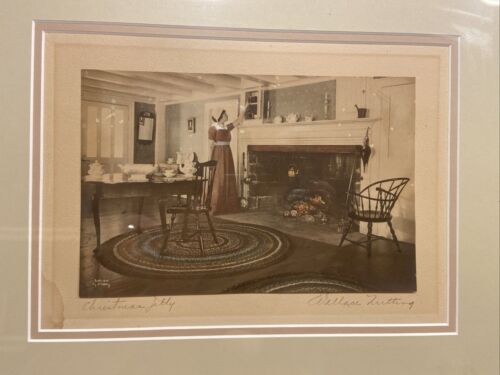 Wallace Nutting Vintage Hand Colored Photo Print “Christmas Jelly” - Signed - Picture 2 of 7