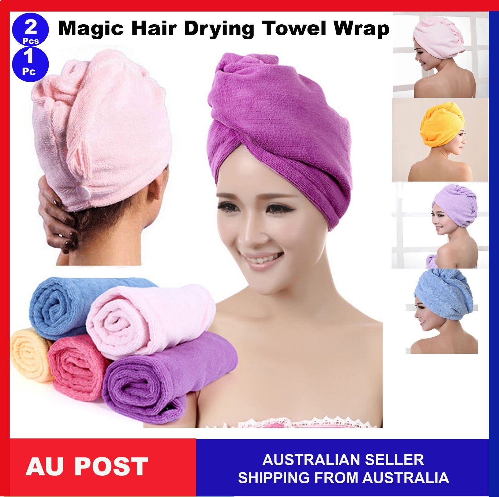 Magic Hair Drying Wrap Cap Microfibre After Shower Turban Towel Quick Dry  Hair | eBay