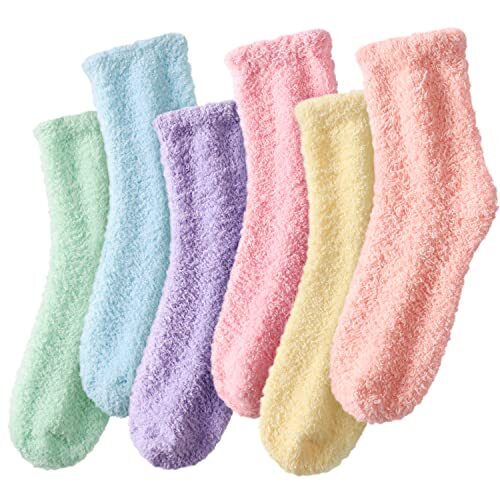 Fuzzy Socks for Women - 5 Pairs Fuzzy Socks Fluffy Socks Cozy 6 Pairs Pinkcolor - Bild 1 von 7