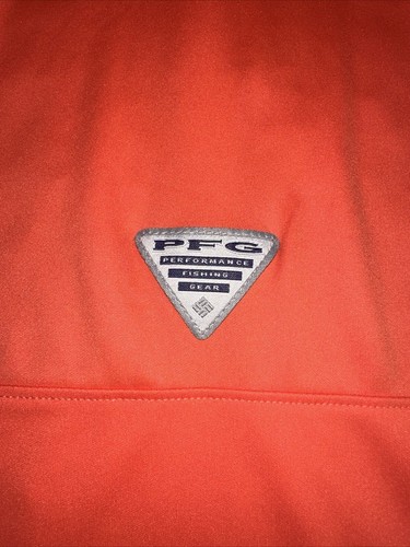NEW Men's Columbia PFG Deep Waves Orange Polo Shirt Size XLarge MSRP $50 - Picture 7 of 11