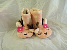 Cat and Jack Reindeer Xmas Slippers  Med 2T 3T NEW with tags