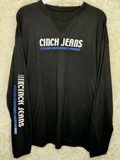Cinch Sweatshirt Adult L Black Long Sleeve Cowboy Pullover L14 
