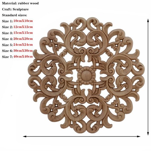 Holz Applikation Onlay Holz Aufkleber Exquisit Unbemalt Dekoration Haus Schrank - Bild 9 von 49