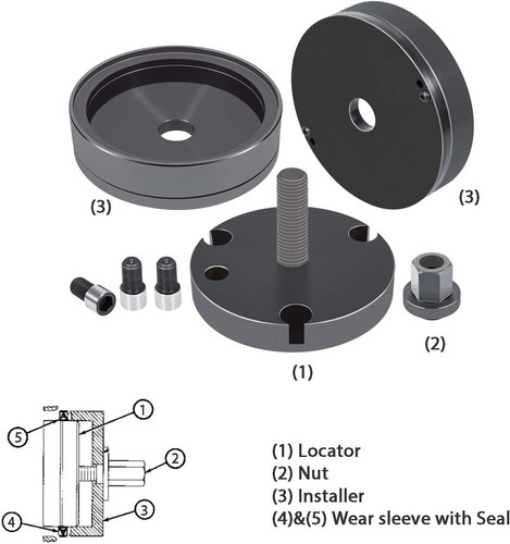 Front & Rear Crankshaft Seal/Wear Sleeve Installer For CAT 3406 3408 C-15 Diesel - Foto 3 di 9