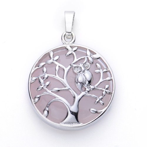 Edelsteinanhänger Kettenanhänger Silberfarben Schmuck Eule Lebensbaum DIY - Bild 10 von 12